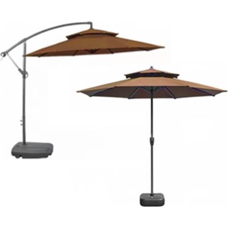 Toile de remplacement imperméable pour parasol de jardin 2.7m à double toit, housse de protection solaire pour terrasse et cour extérieure.