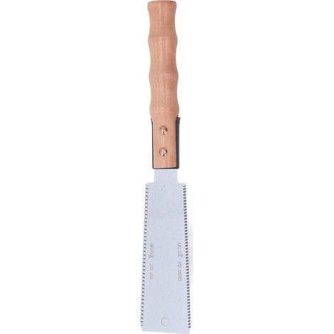 [JAMAIS UTILISÉ]Scie à main japonaise à double tranchant, lame en alliage SK5, manche en bois, tête large, dents fines, mini scie à tirer pour le travail du bois (1/5)