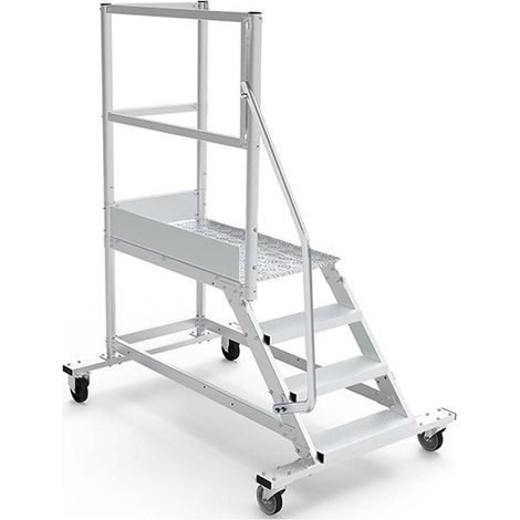 Piattaforma con ruote 4 gradini - Altezza massima di lavoro 2.80m - PTF104G