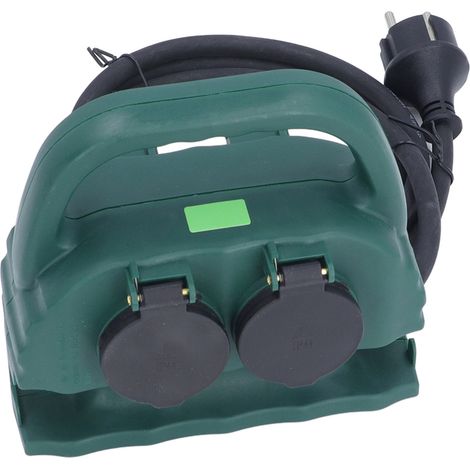 Multiprise de jardin 16 A 3680 W, 4 prises, étanche IP44, piquet de terre avec poignée et câble de 2 m (1/5)