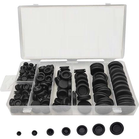Kit de 200 œillets en caoutchouc de 7 tailles différentes, pour trous de cloisons coupe-feu et joints de câbles électriques. (1/5)