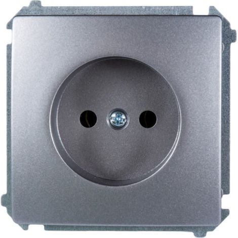 Simon Basic Einzelsteckdose b/u 16A IP20 Edelstahl BMG1.01/21
