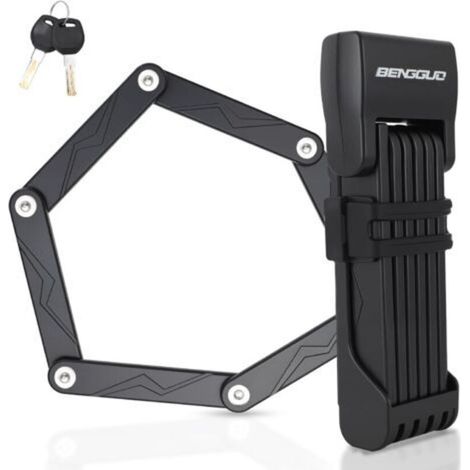Bicycle lock, foldable lock with key holder, alloy steel lock, high-security foldable lock (1/5)