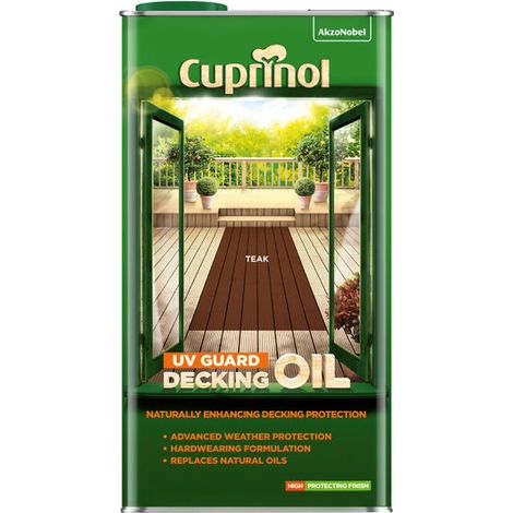 Cuprinol UV Guard Decking Oil - Teak - 5 Litres