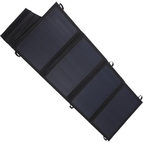 Chargeur solaire pliable 22W avec deux ports USB, idéal pour camping, randonnée et voyages (1/5)