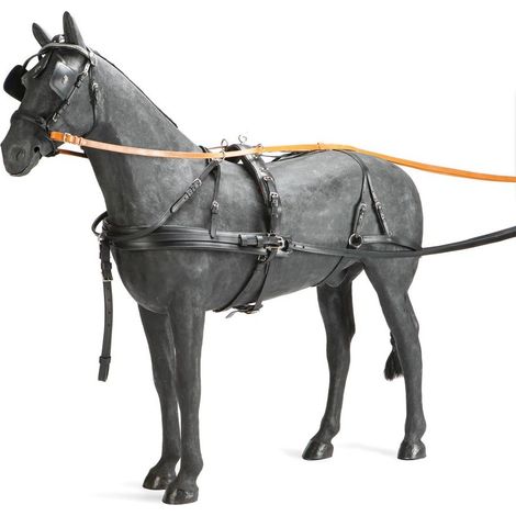 Finimento singolo full e cob in cuoio doppio con rinforzi in nylon completo: full, nero con redini cuoio naturale (20) (1/3)