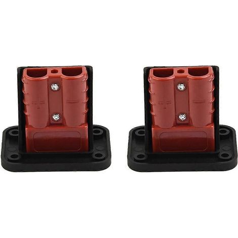 Lot de 2 supports de fixation encastrés pour connecteur Anderson 50 A, destinés aux caravanes, bateaux et camions. (1/4)