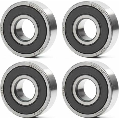 Lntyq 6201-2RS Roulement à billes 12 x 32 x 10 mm - Double joint d'étanchéité en caoutchouc - ABEC 5 - Roulement à billes pré-lubrifiés - Lot de 4 (1/4)