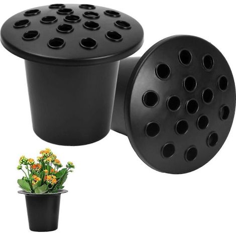 Porte-fleurs noirs pour tombes, vases commémoratifs à insérer dans la tombe, vases pour la décoration funéraire (1/5)