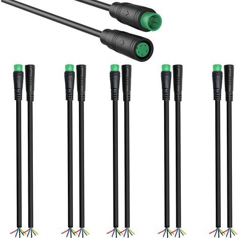 Cable de Bicicleta eléctrica Julet Cables de extensión Impermeables Para Bicicletas eléctricas Cable de Enchufe Hembra Macho Conector de 2-5pines Para la Luz de Bicicleta eléctrica (1/5)