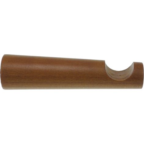 monoblocco cm 15 per bastone ø28mm con viti e tasselli - colore teak.