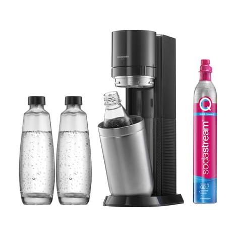 Machine à soda Sodastream Duo – Gazéification d'eau sans électricité – Design compact en acier inoxydable – 2 bouteilles lavables