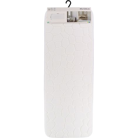 Tapis memoire de forme microfibre galet 45x120 cm - blanc - Tendance (1/3)