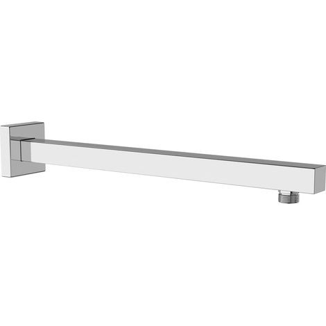 Bras de Douche Mural, Bras D'extension de Pomme de Douche, 40 cm Rallonge Bras de Tête de Douche pour Salle de Bain Tête de Douche Fixe, en Acier Inoxydable, Chrome (Argent) (1/5)