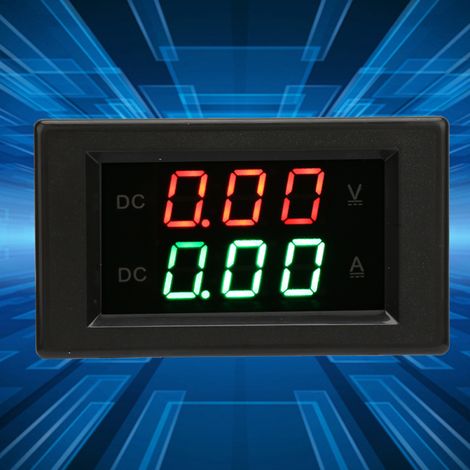 Voltmètre-ampèremètre intégré YB4835VA - DC 0-100V 20A double affichage - Surveillance tension/courant - Panneau (1/5)