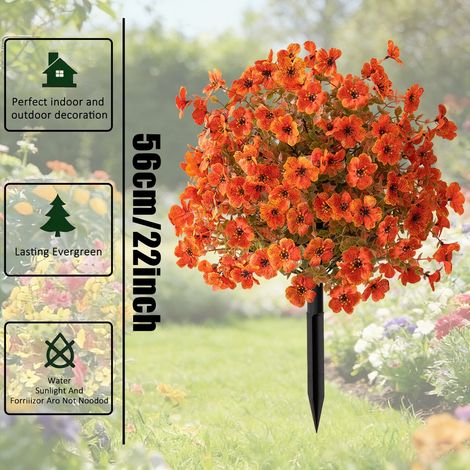 Plantes en pot avec piquets de sol, fausses feuilles d'eucalyptus violettes, arbustes artificiels, arbres à feuilles persistantes, 2 pièces (1/5)