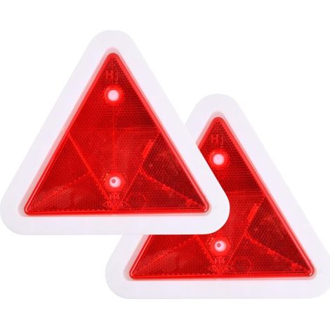2 Pcs Triangle Reflectors, Red Warning Triangle, Safety Warning Reflector for Trailers, Trucks, Cars, Road Construction, Warning Vehicles