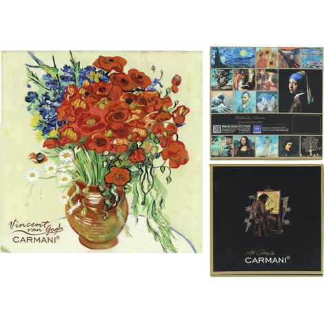 Posavasos de cristal DEBAJO de la taza VAN gogh amapolas rojas margaritas mesa HOGAR (1/5)