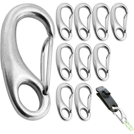 Mousqueton pour sangle de campingForme ovalePolyvalentFermeture rapideMultiplesPour la randonnée, le camping, les clés, les gourdes (1/5)