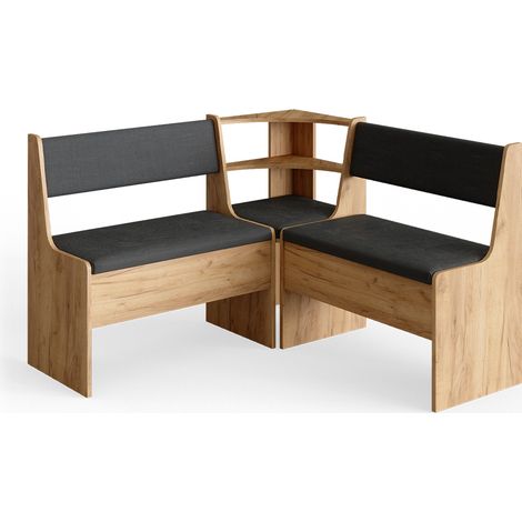 Gruppo panca ad angolo Roman, Rovere dorato, 76.6 x 41.5 cm, Vicco (1/5)