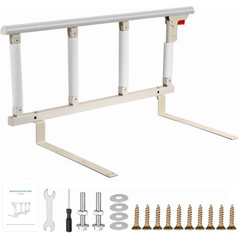 Barrières de lit pliables, barrières de sécurité, accoudoirs pour lits d'hôpital, barrières de tête de lit, adaptées aux personnes âgées, aux seniors, aux adultes handicapés et à tous les âges, 94 x 4