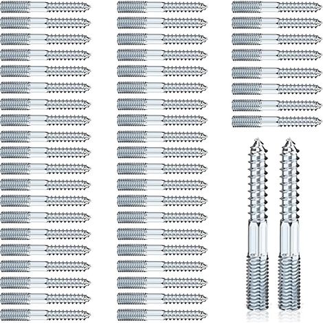 50 Pièces Vis Double Filetage M8 x 60 mm, Vis à Double Filetage (1/5)