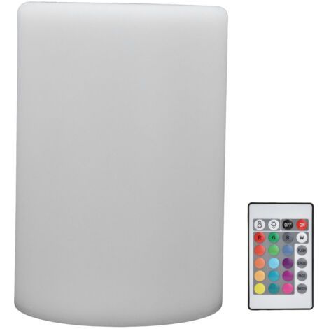Lámpara de noche LED con control remoto, 16 colores, 4 modos RGBW, lámpara de escritorio cilíndrica para dormitorio y mesita de noche. (1/5)