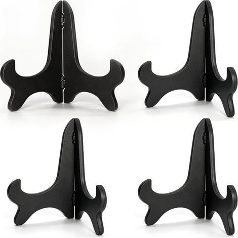 Chevalet De Présentation Pliant Noir 15 cm, Lot De 4 Supports Pour Assiettes, Cadres Photo, Livres Et Décoration De Table (1/5)