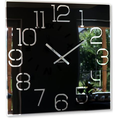 Reloj de pared DIGIT grande negro de 50 cm (1/4)