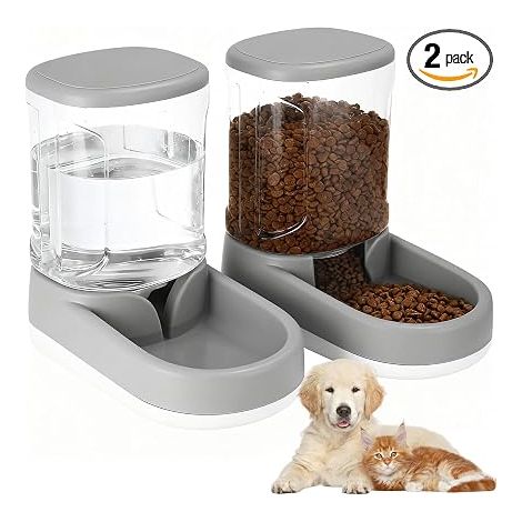 Cat Drinker and Feeder Cat Food Dispenser, Dog Water Dispenser, Pet Feeders for Small and Large