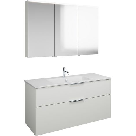 Set burgbad Eqio, composé d'une armoire de toilette à droite,