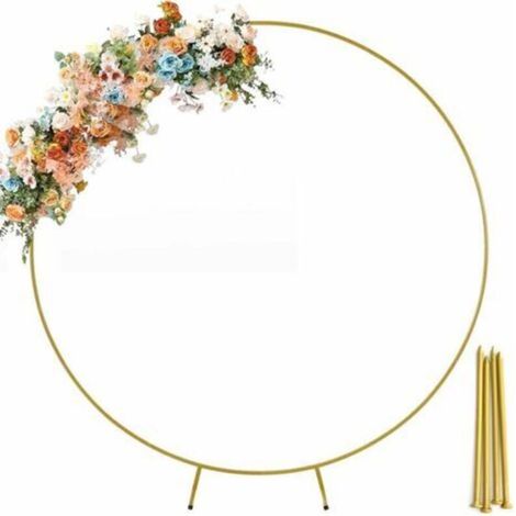 Arche porte décorative de couleur dorée pour mariage de diamètre 2m.-