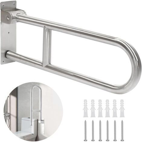 INHHUB Disabled Toilet Grab Bar, 60cm Foldable Grab Bar, Shower Handle, Toilet Safety Support, for Bathroom, Non-Slip Stainless Steel -INHHUB (1/5)