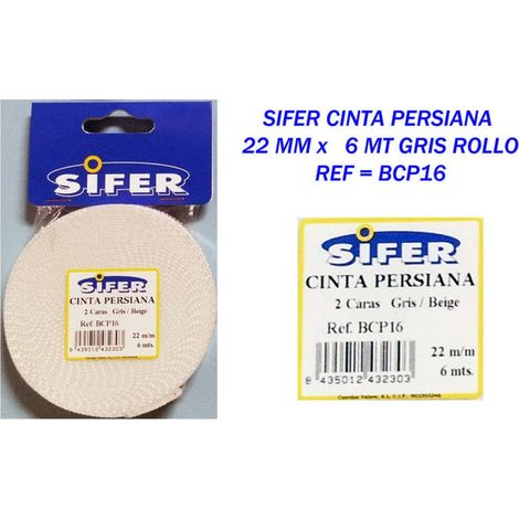 SIFER Jalousieband, 22 mm x 6 m, grau-beige, Rolle BCP16