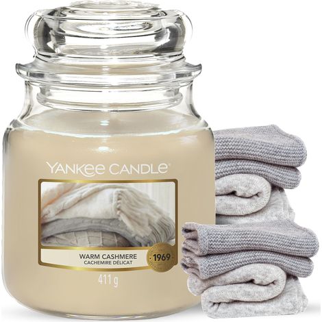 Yankee Candle Candela profumata in giara media Caldo cashmere Durata Fino a 75 Ore (1/4)
