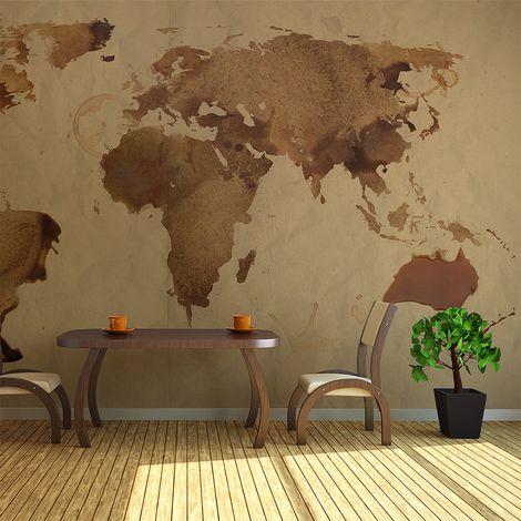 Fotomurale - Mappa del mondo color tè - 450x270 (1/4)