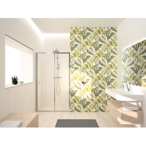 Paroi de douche à deux vantaux - NOVELLINI - Ocean - 1 Coulissant - 1 Fixe - Ext 114 -120cm (1/2)