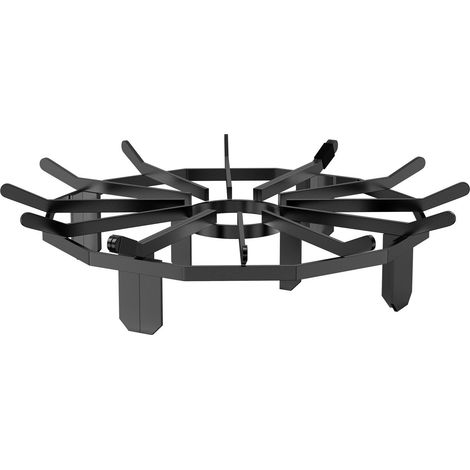 Grille à bûches de 27 pouces en acier, support robuste avec 6 pieds, support pour bois de chauffage, poêle et feu de camp