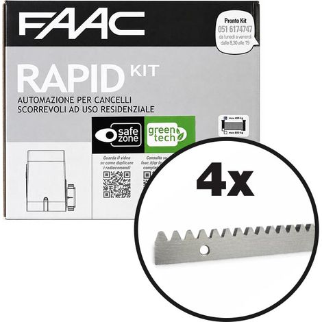 FAAC C720 RAPID KIT 400 kg verzinktes Regal Automatisierung von Schiebetoren - METRI CREMAGLIERA: 4 METRI