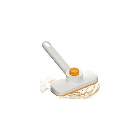 15 x 5,5 x 20 cm Petit balai à langer portable, balai de nettoyage rotatif portable, balayage de la poussière plat avec tête remplaçable, design léger et compact pour cuisine, salle de bain, maison (1/5)
