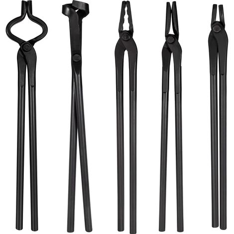 Pinces de forgeron ensemble d'outils forgeage fabrication couteaux 5 pièces - (1/5)