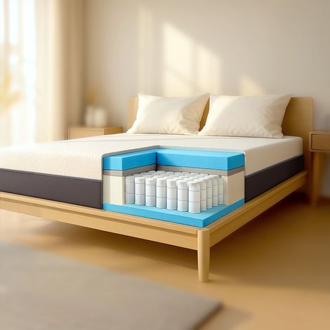The White Stone Materasso 90x200 Memory Foam e Waterfoam  Materasso Ortopedico e Anallergico  Alto 22 cm  Sfoderabile e Traspirante