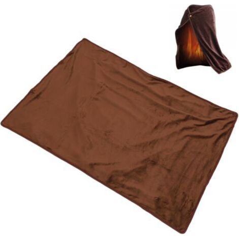 Multifunctional heated blanket with adjustable temperature control, USB electric heated blanket, coffee color