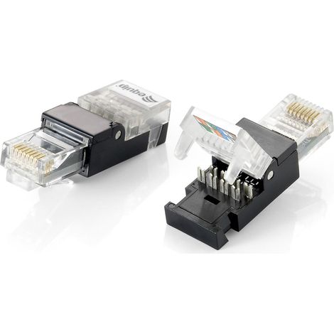Kit 2 unità connettore rj45 equip cat6 toolfree non avete bisogno di uno strumento di pinzatura 121165 (1/2)