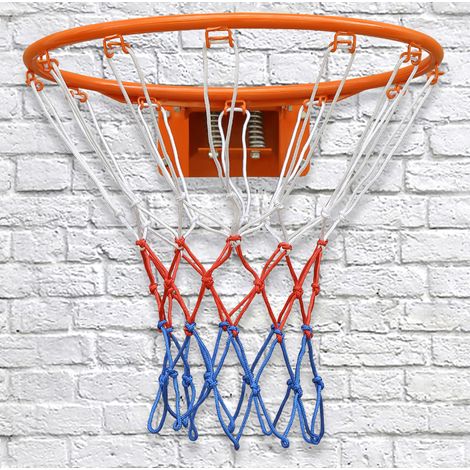 Aro de baloncesto mural de 45 cm con doble resorte y red, naranja OKWISH (1/5)