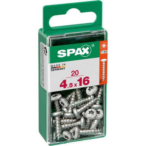 Boîte 20 Unités. Vis A Bois Spax Cab. Ronde Wirox 4.5x16mm Spax (1/2)