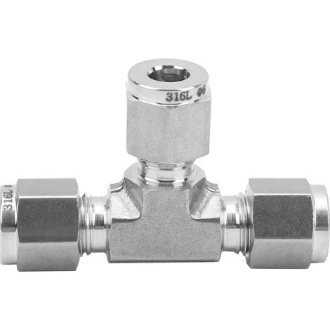 Compression Ferrule Connector Tee Equal Diameter 316 Stainless Steel Die Forging SS‑600‑3Ф6 (1/5)
