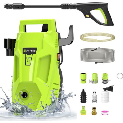 1500-W-Hochdruckreiniger, 70 bar, 500 l/h, mit 3-in-1-Düse und Schaumkanone, ideal für Auto, Einfahrt, Garten, Terrasse und Zaun. (1/5)