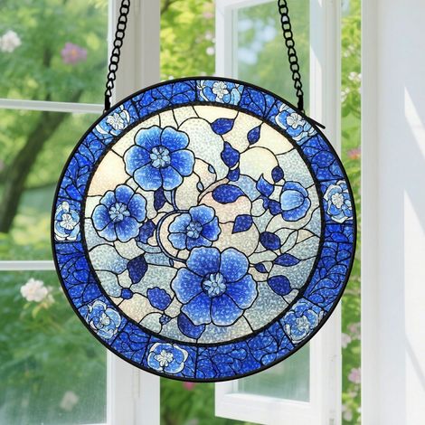 9cm Accroche-soleil vitrail floral, décoration murale, cadeau pour épouse, amoureux, amis et famille (1/5)