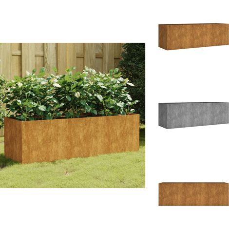 Lit surélevé de jardin 120x40x40 cm acier corten - Jardiniere - Lit Surélévé - Plante - Fleurir - Décoration Extérieur (1/5)